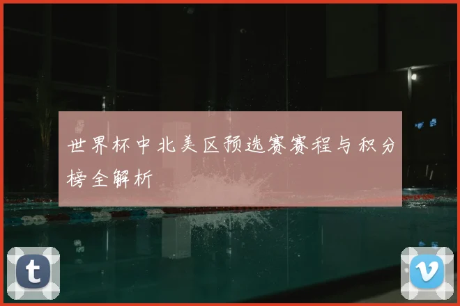 世界杯中北美区预选赛赛程与积分榜全解析